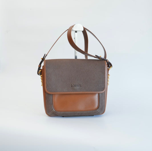 Loewe Brown Leather Velazquez Shoulder Bag